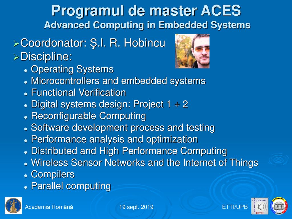 Programul de master ACES Advanced Computing in Embedded Systems