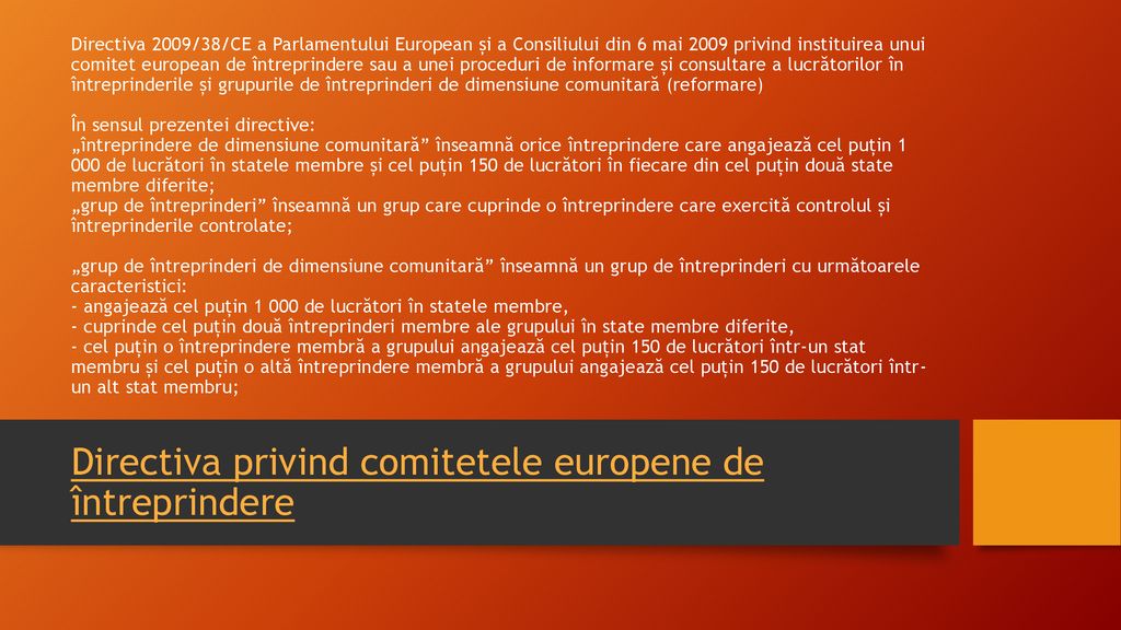Directiva privind comitetele europene de întreprindere