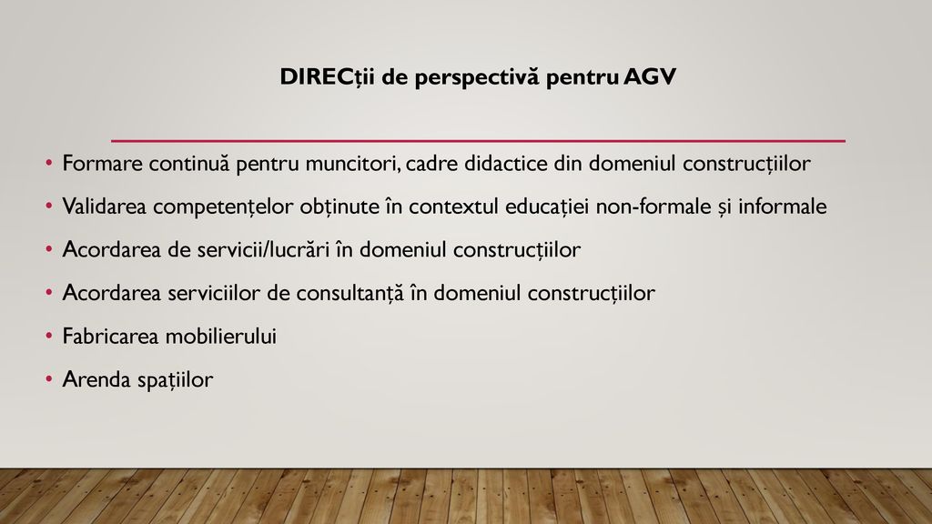 Direcții de perspectivă pentru AGV