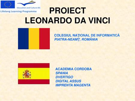 PROIECT LEONARDO DA VINCI