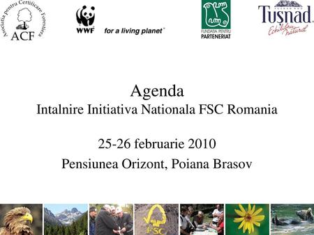 Agenda Intalnire Initiativa Nationala FSC Romania