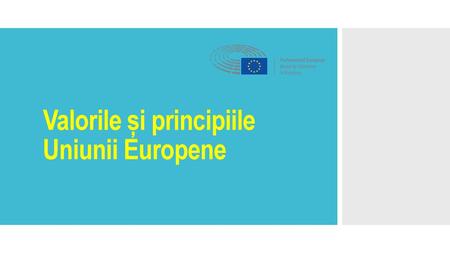 Valorile și principiile Uniunii Europene