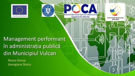 Management performant în administrația publică din Municipiul Vulcan
