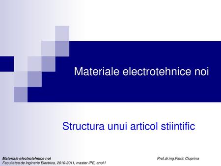 Materiale electrotehnice noi