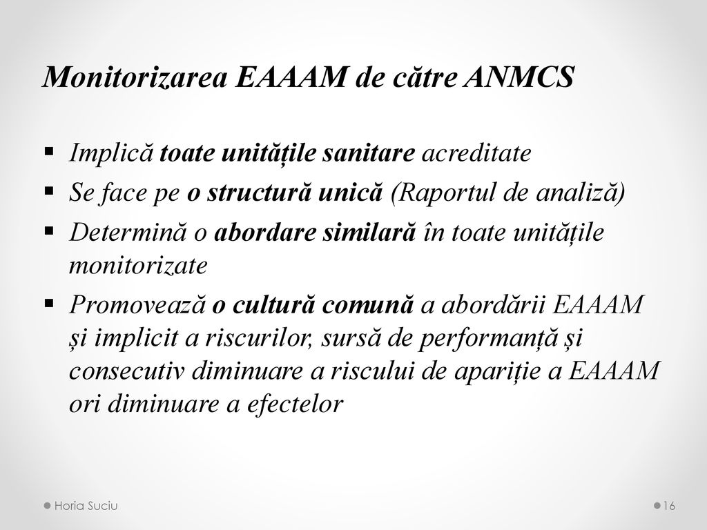 Monitorizarea EAAAM de către ANMCS