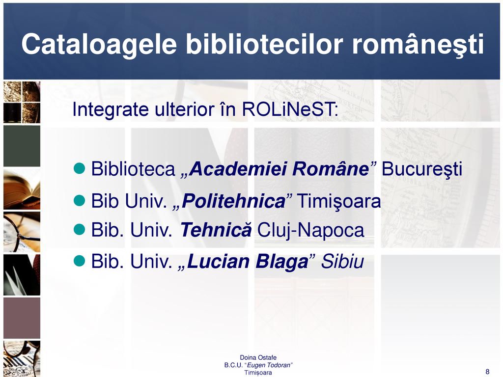 Cataloagele bibliotecilor româneşti