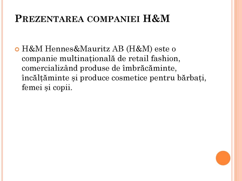 Prezentarea companiei H&M