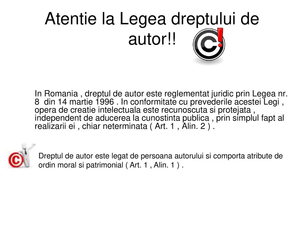 Atentie la Legea dreptului de autor!!