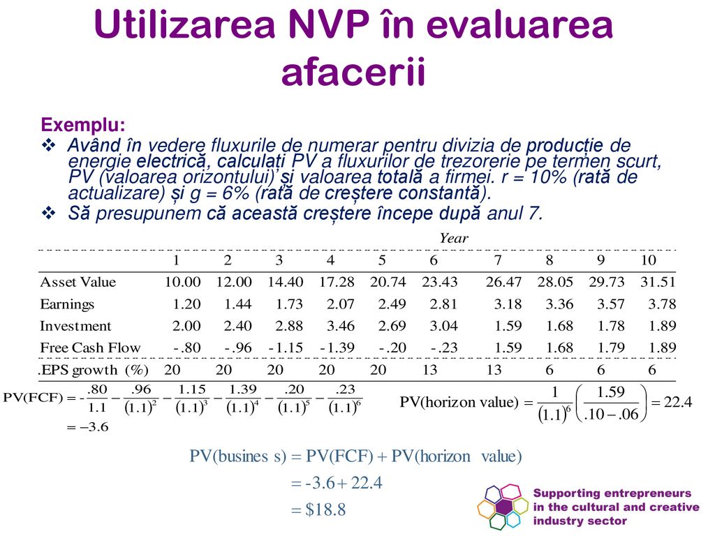 Utilizarea NVP în evaluarea afacerii