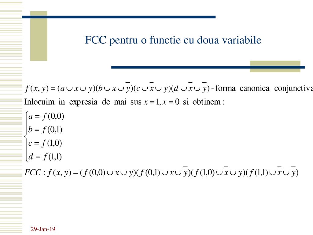 FCC pentru o functie cu doua variabile