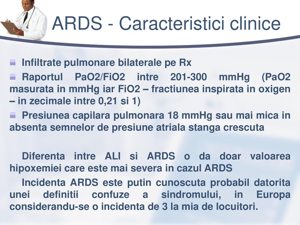 ARDS - Caracteristici clinice
