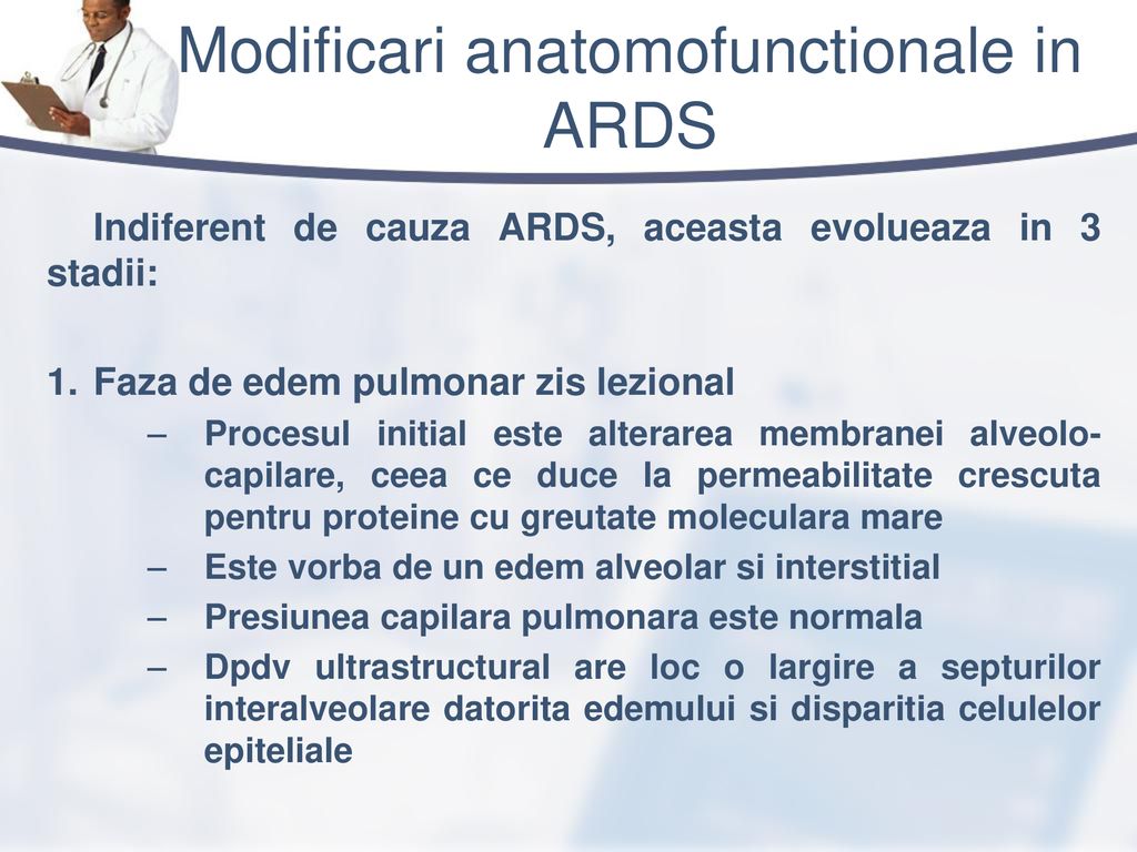 Modificari anatomofunctionale in ARDS