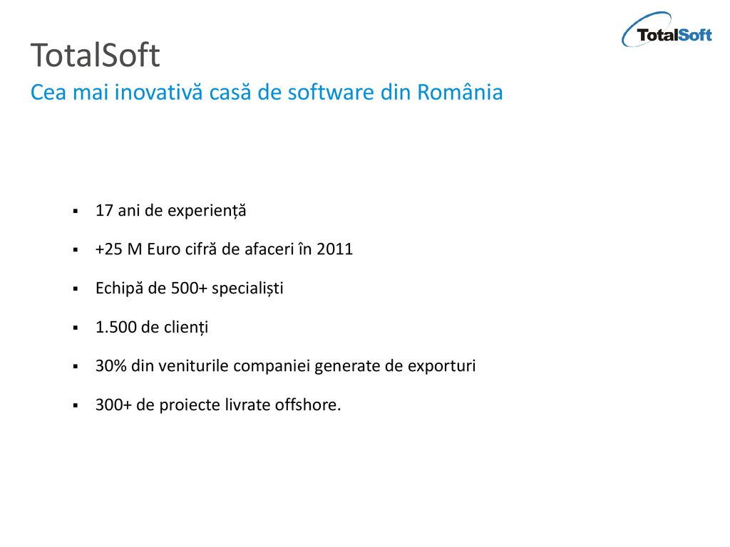 TotalSoft Cea mai inovativă casă de software din România