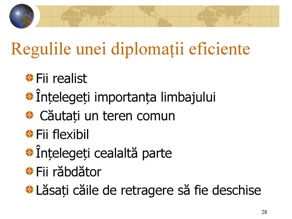 Regulile unei diplomații eficiente