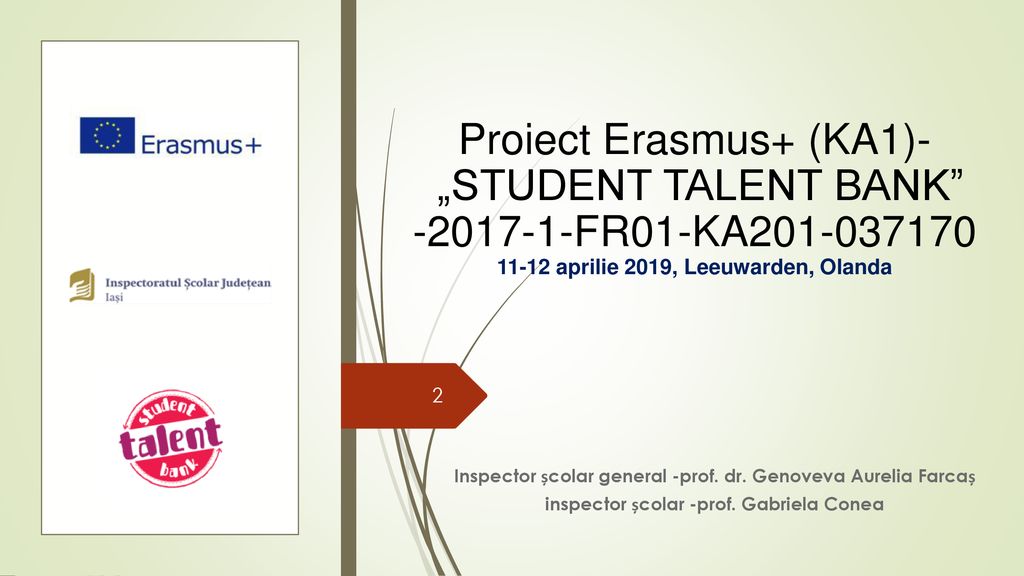 Proiect Erasmus+ (KA1)- „STUDENT TALENT BANK FR01-KA aprilie 2019, Leeuwarden, Olanda