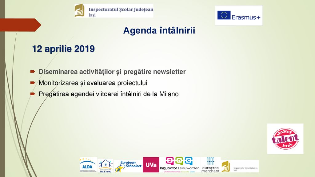 Agenda întâlnirii 12 aprilie 2019