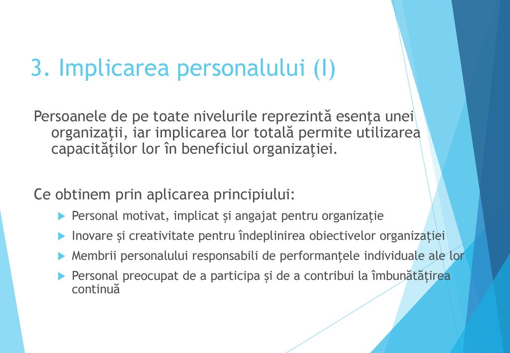 3. Implicarea personalului (I)