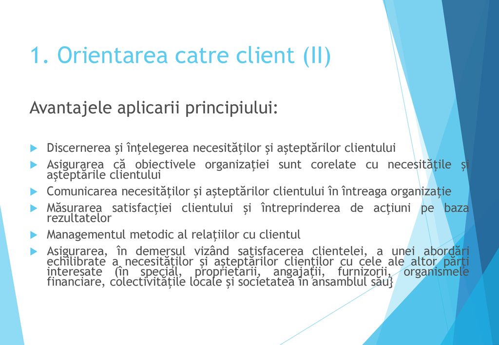1. Orientarea catre client (II)