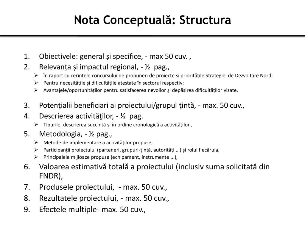 Nota Conceptuală: Structura