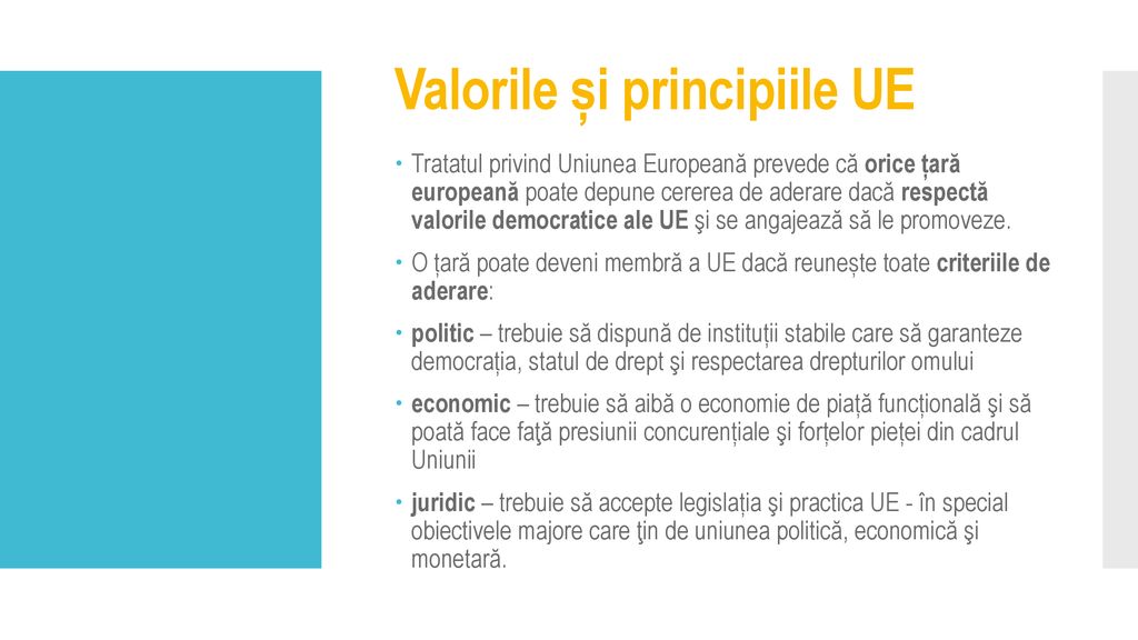 Valorile și principiile UE