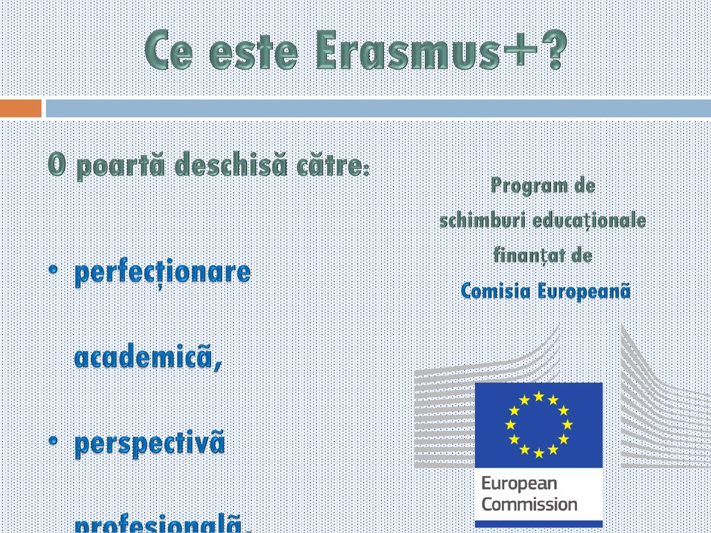 Program de schimburi educaționale finanțat de Comisia Europeanã