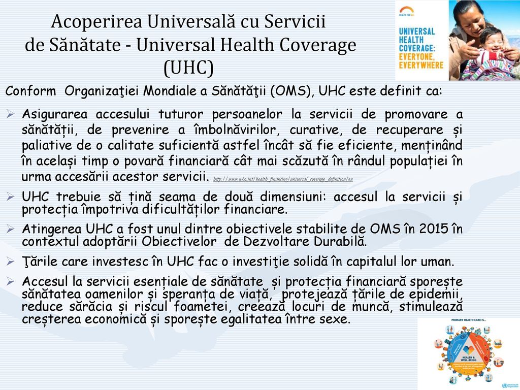 Acoperirea Universală cu Servicii de Sănătate - Universal Health Coverage (UHC)