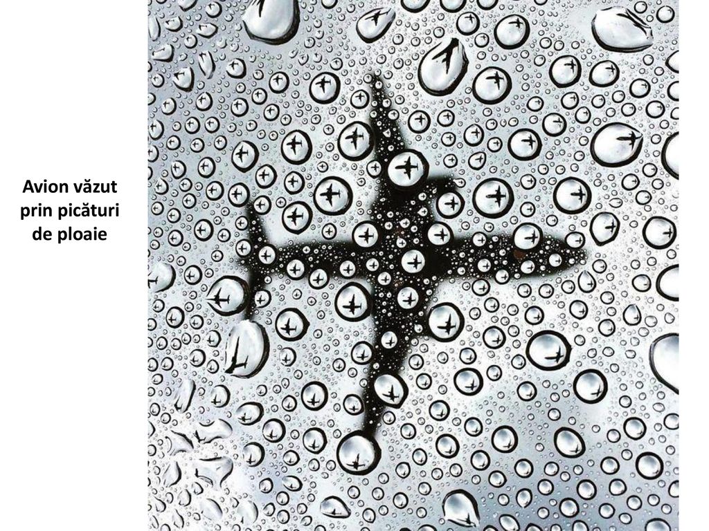 Avion văzut prin picături de ploaie