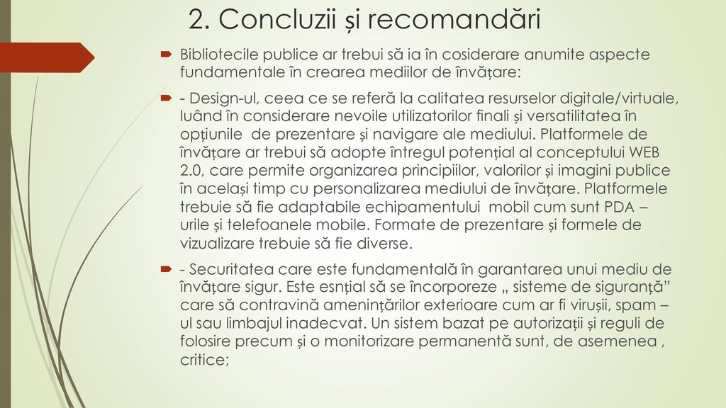 2. Concluzii și recomandări
