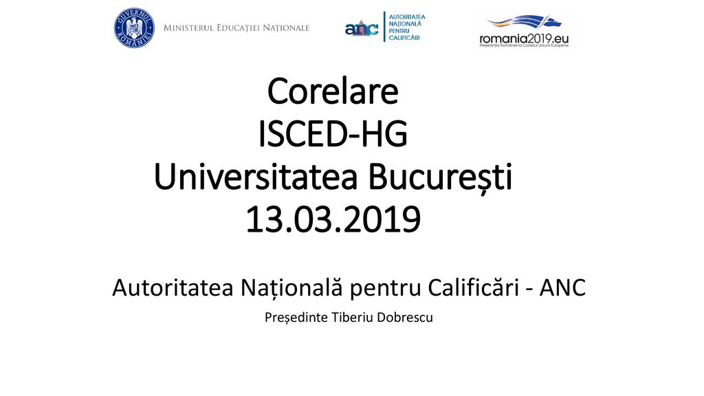Corelare ISCED-HG Universitatea București
