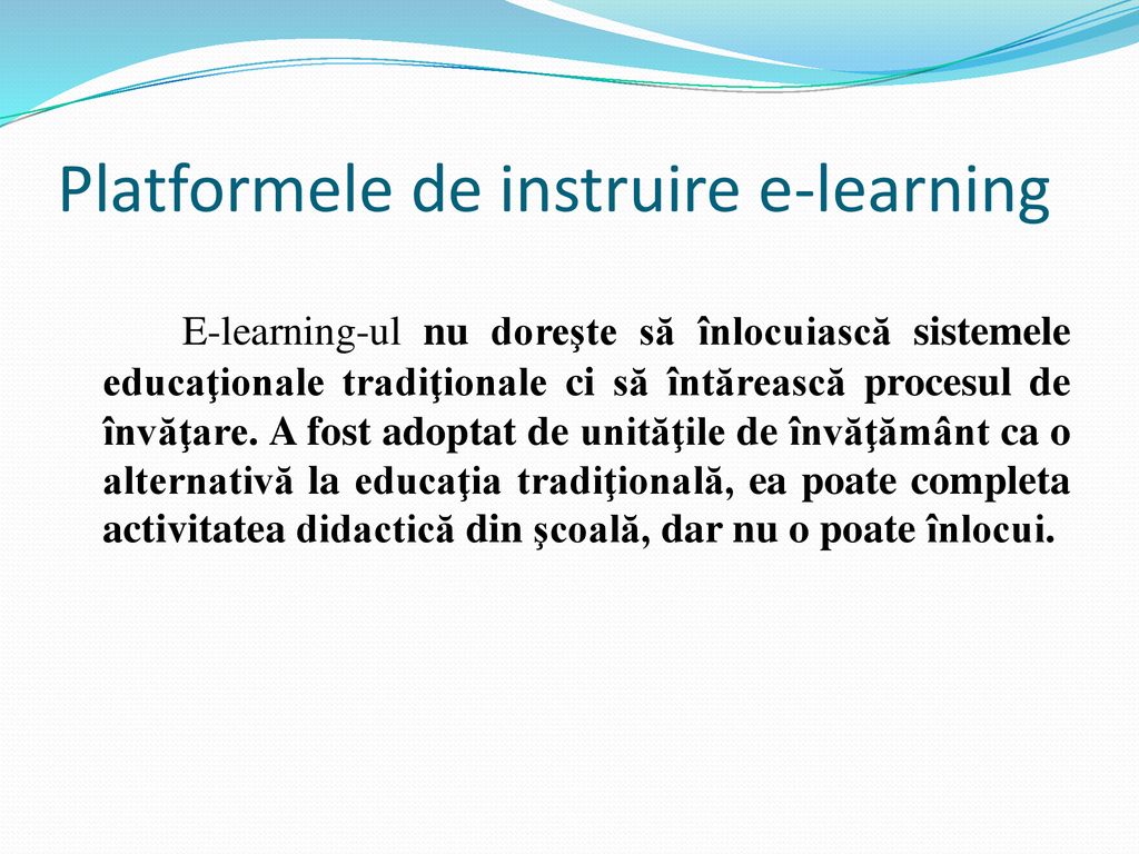 Platformele de instruire e-learning