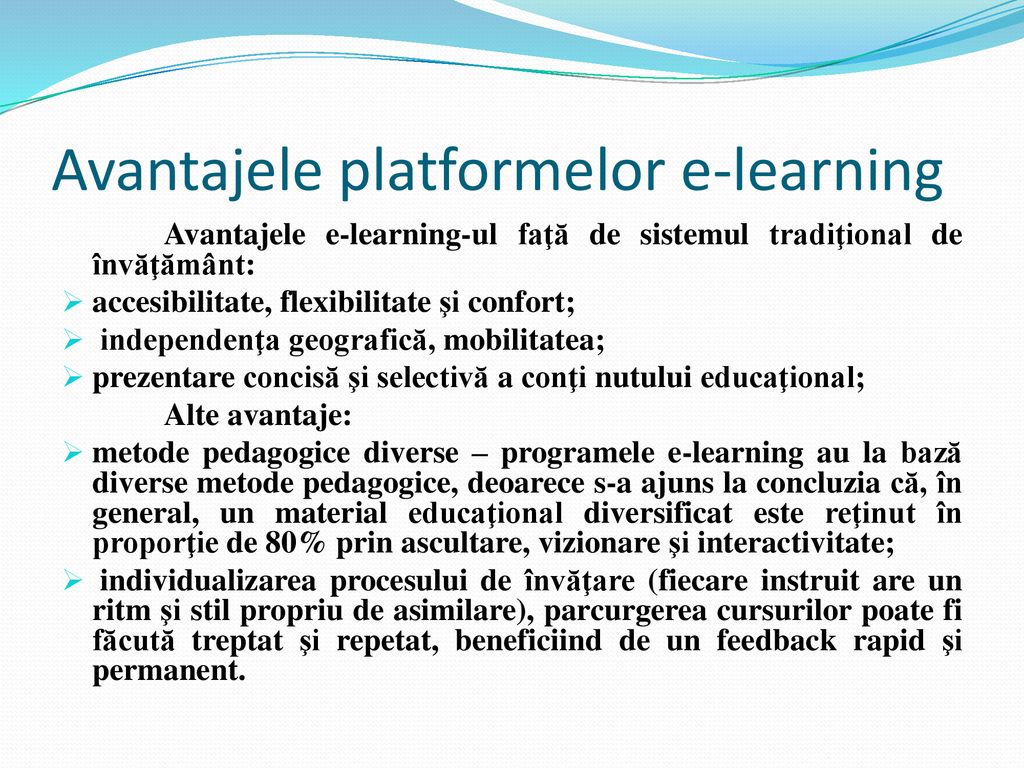 Avantajele platformelor e-learning