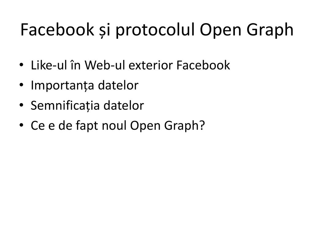 Facebook și protocolul Open Graph