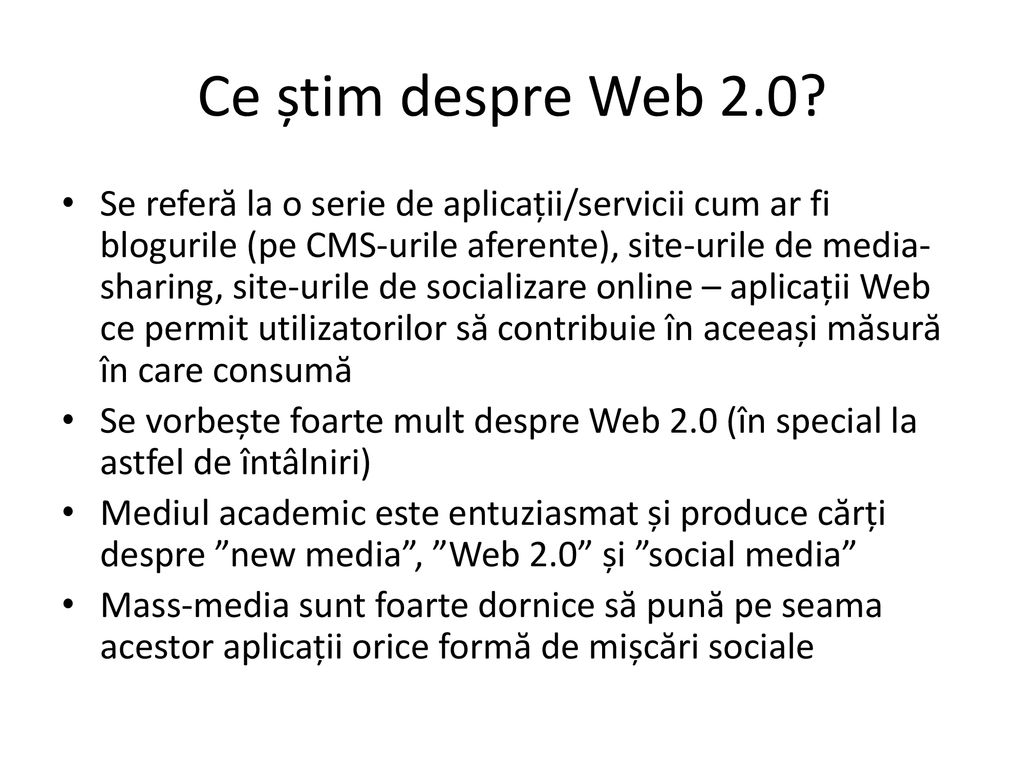 Ce știm despre Web 2.0