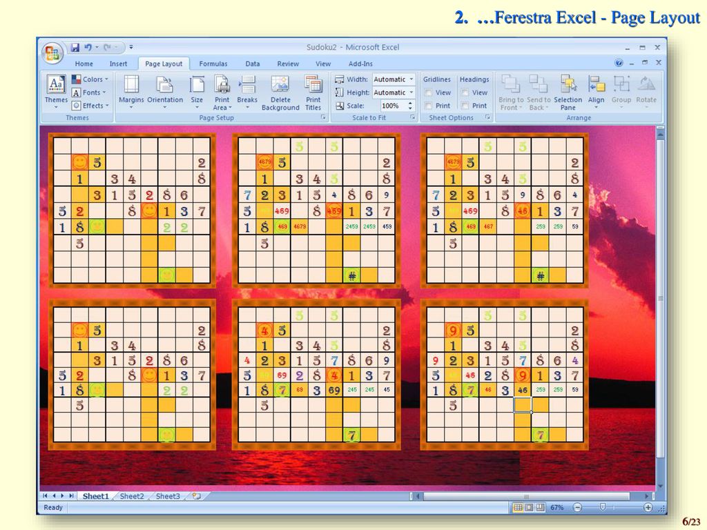 2. …Ferestra Excel - Page Layout