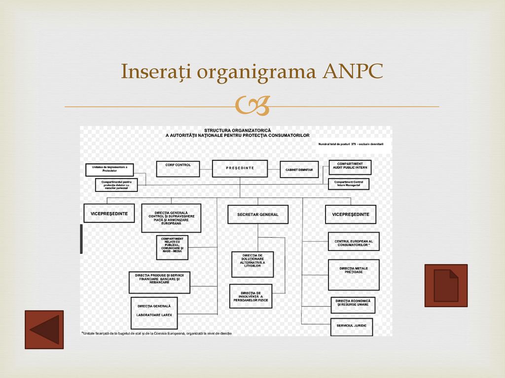 Inserați organigrama ANPC