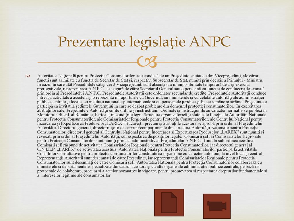 Prezentare legislație ANPC