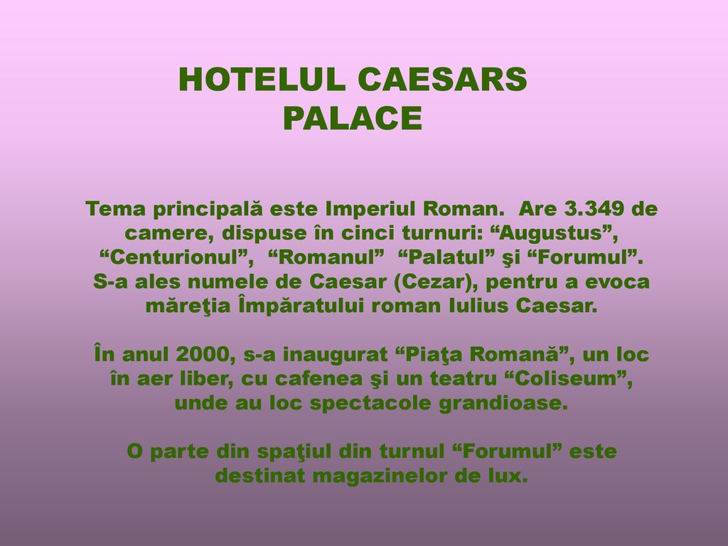 HOTELUL CAESARS PALACE