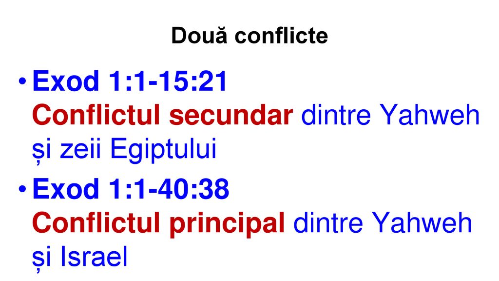 Exod 1:1-15:21 Conflictul secundar dintre Yahweh și zeii Egiptului