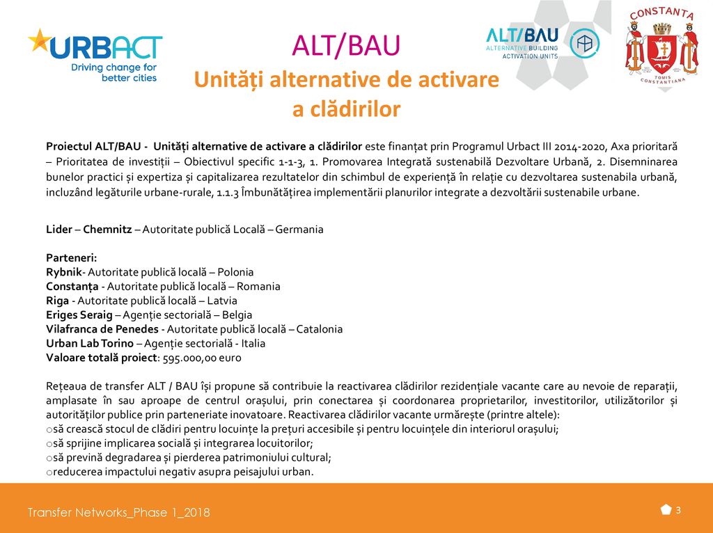 ALT/BAU Unități alternative de activare a clădirilor