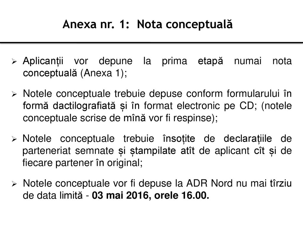 Anexa nr. 1: Nota conceptuală