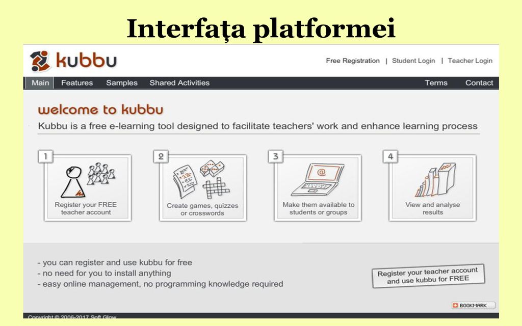 Interfața platformei