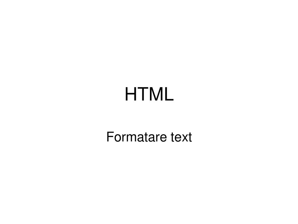 HTML Formatare text