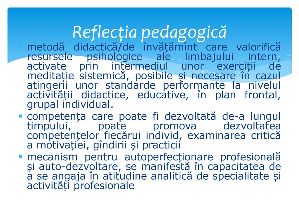 Reflecția pedagogică