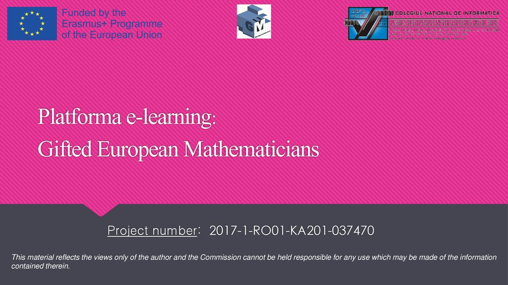 Platforma e-learning: Gifted European Mathematicians