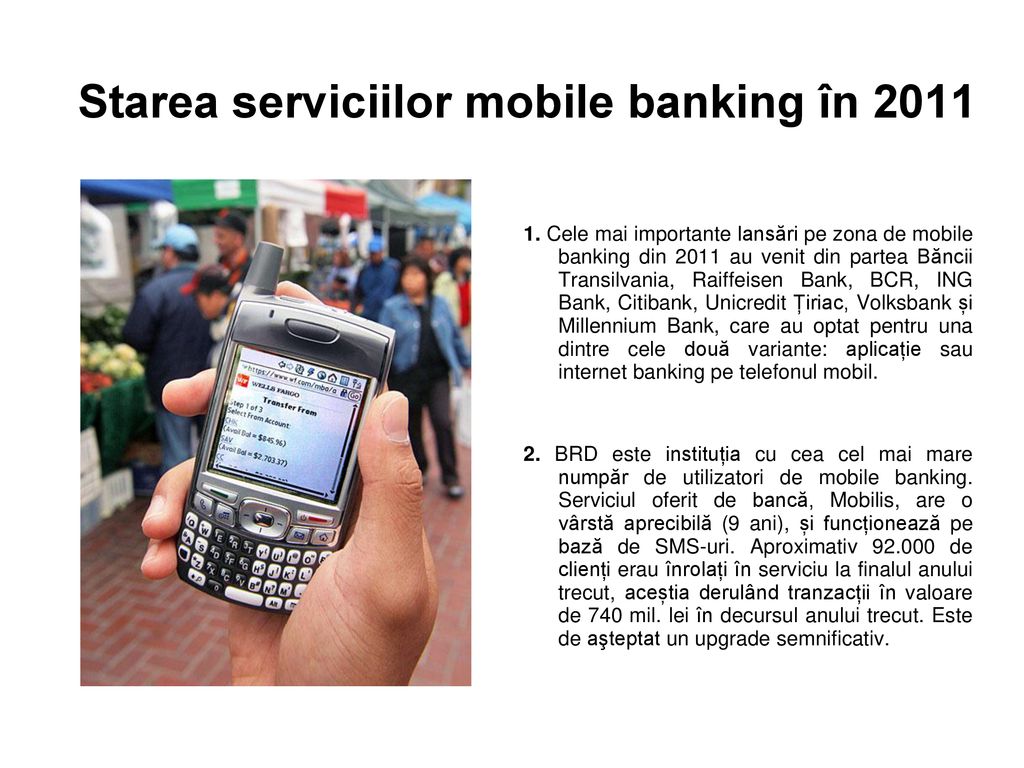 Starea serviciilor mobile banking în 2011