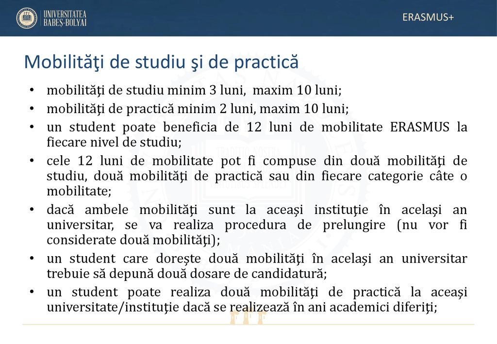 Mobilităţi de studiu şi de practică