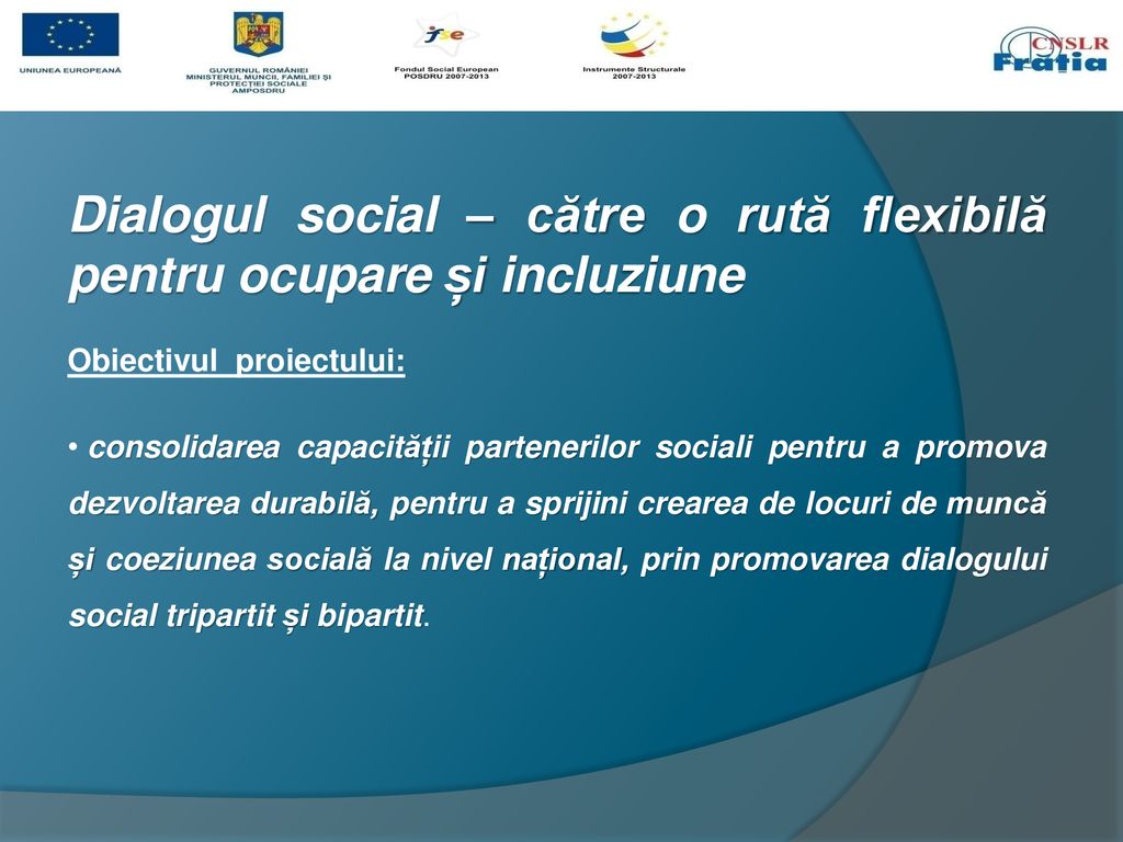 Dialogul social – către o rută flexibilă pentru ocupare și incluziune