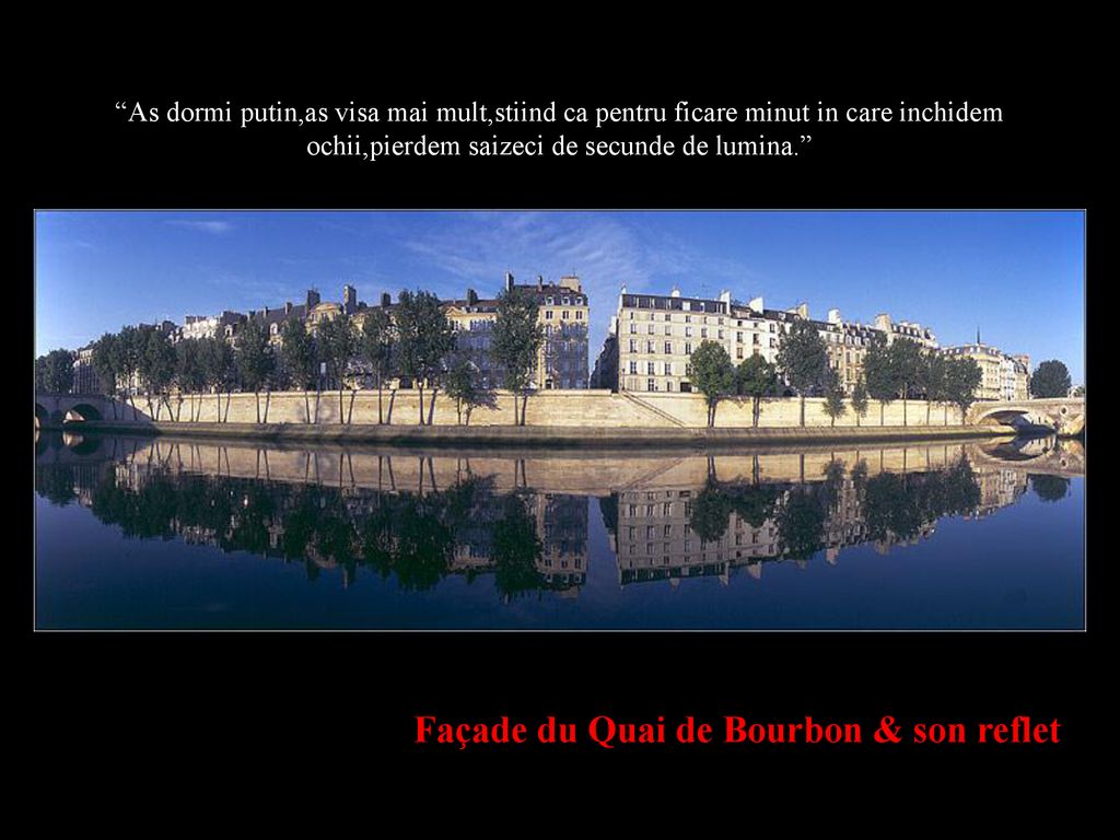 Façade du Quai de Bourbon & son reflet