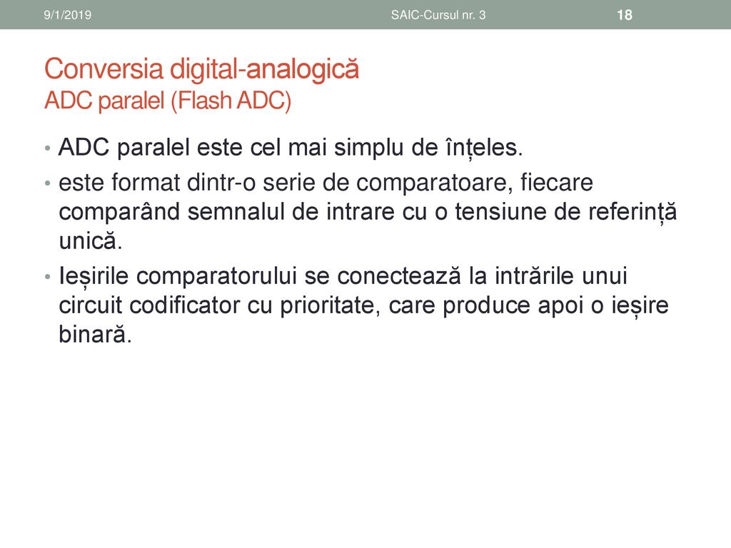 Conversia digital-analogică ADC paralel (Flash ADC)