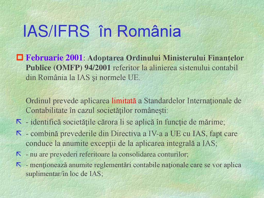 IAS/IFRS în România